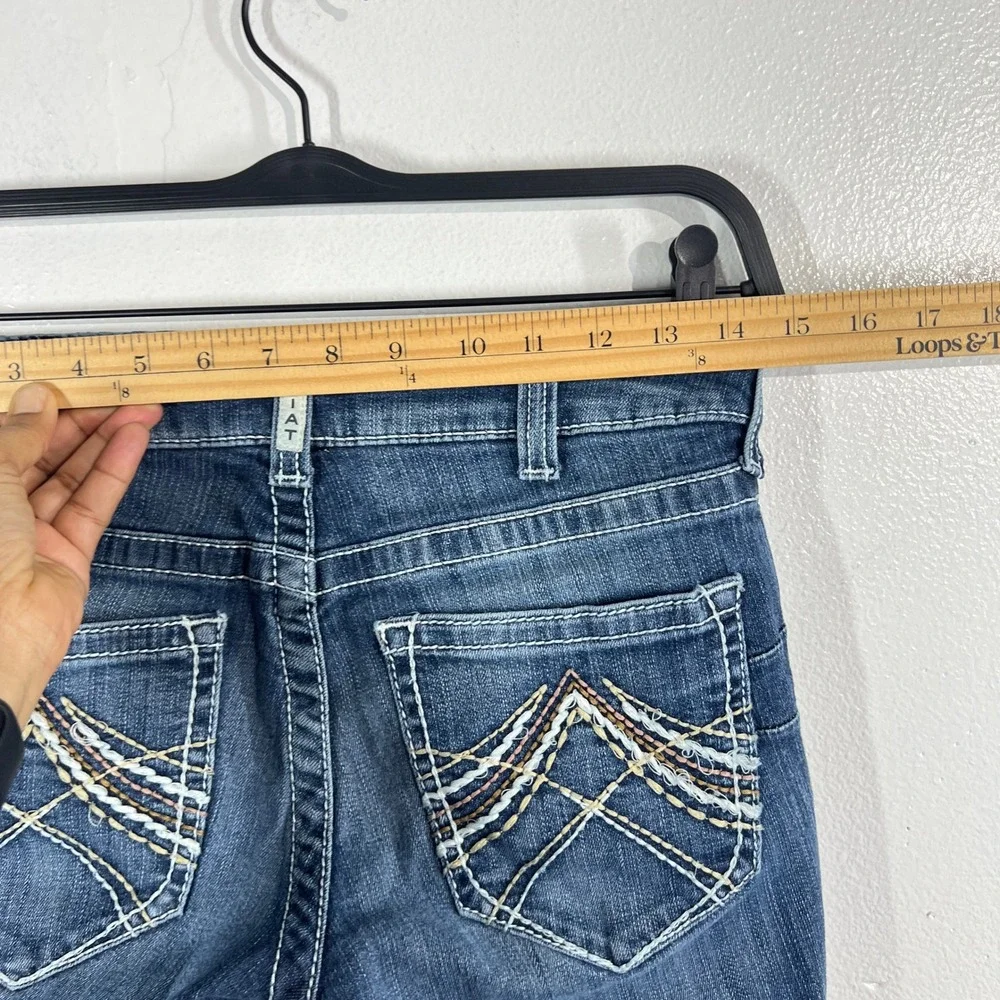 Ariat R.E.A.L. Low Rise Stretch Rosy Whipstitch Boot Cut Jeans 27 Lakeshore Wasg - Picture 7 of 9